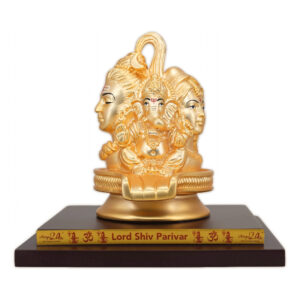 Gold Matte Holy Family Shiv Shakti Ganesha