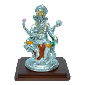 Silver Matte Serenity Ganesha