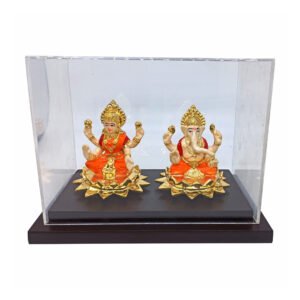 Pearl White Kamal Laxmi & Ganesha With Acrylic