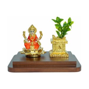 Pearl White Kamal Laxmi Small with Mini Tulsi Plant