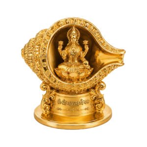 Gold Laxmi Shankh Aasan - Medium