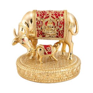 Divine Gold Kamdhenu Cow with Calf