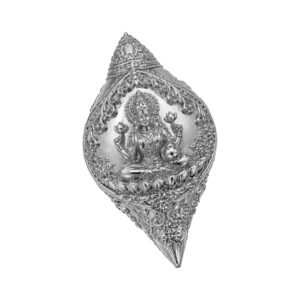 Divine Laxmi Silver Shankh - Medium