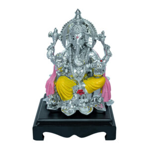 Silver Ganesha Big With Square Base