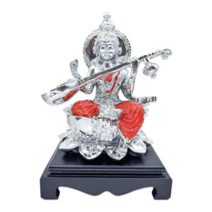 Silver Saraswati Big With Square Base